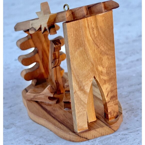 Handcrafted Olive Wood Nativity Scene Baby Jesus Mary Joseph Sheep NOB Gift - Picture 6 of 11